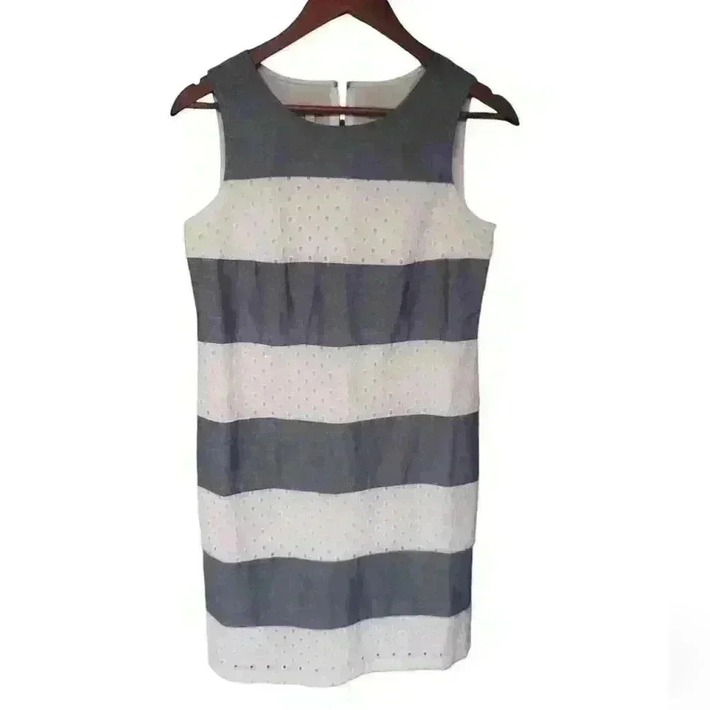 Talbots Chambray and Eyelet Midi Dress